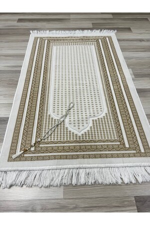 MNZ-Velvet Lurex نُسخة هدية هدية صلاة السجادة مع كريات الصلاة - Ayhanhome