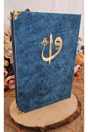 MNZ-Velvet Quran متوسط الحجم 24x16 صوت الاستماع زيت الديانيت مغلق Mevlit هدية Nubuck - Medrese Yayınları