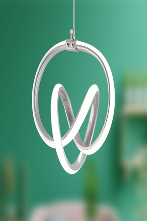 MNZ-Venita Chrome مصباح معلق حديث LED شمعة ضوئية غرفة المعيشة الأبيض المطبخ غرفة المطبخ LED شمعة - Dekorluna