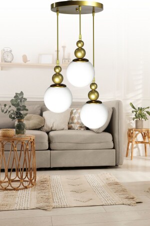 MNZ-Venus 3-piece pendant lamp موديل قديم - زجاج أبيض - غرفة المعيشة - القاعة - غرفة النوم - الشنابل الحديثة A10 - VEDA AVİZE