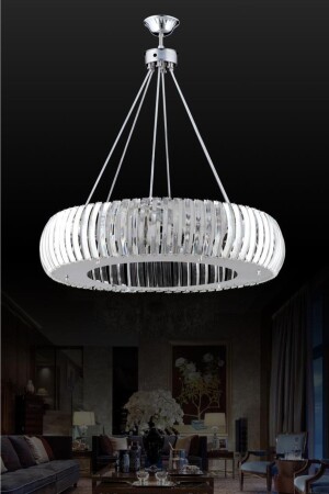 MNZ-Venus 60 سم فضة فاخرة كريستال الحجر الشنابل 1605040012598 - İstanbul Avize