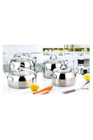 MNZ-Venus 8 قطعة أدوات الطبخ الصلبة مجموعة الفضة 4213092848 - Evimsaray