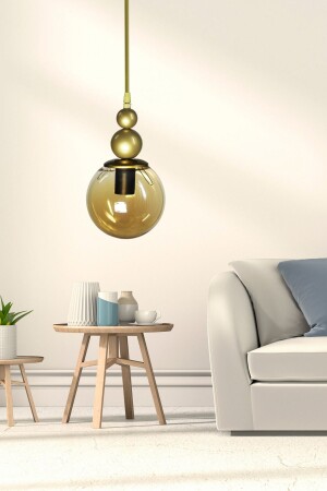 مصباح العلق الموحد من MNZ-Venus النموذج القديم - زجاج العسل الأصلي - غرفة المعيشة - غرفة المعيشة - غرفة النوم الشنادل الحديث VN1 - VEDA AVİZE