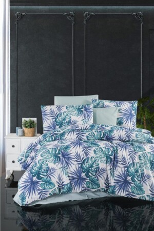 MNZ-Verde غطاء ملابس مزدوجة مجموعة رينفورس القطن الأزرق 200x220 M000102 - Mulberry