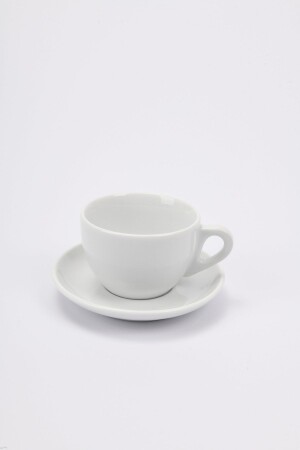 MNZ-Verona Porcelain كوب كابوتشينو كبير ومجموعة صوص - 260 مل (9 OZ) 32848 - ANCAP