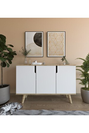 MNZ-Verona متعددة الأغراض خشبية قاعدة المواصلة الصفير البيضاء البلوط VM12 - VM VERTEX MOBİLYA