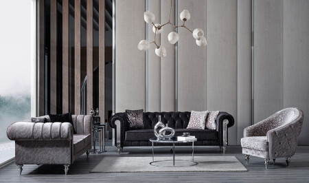 مجموعة الأريكة السوداء MNZ-Veronica - Cadde Yıldız