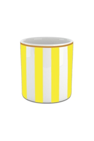 كوب قهوة من نوع MNZ-Vertical Yellow Stripped Double Cup، كوب قهوة تركية مزدوجة، كوب قهوة من نوع Espresso Cup TYC00534 - Vivas