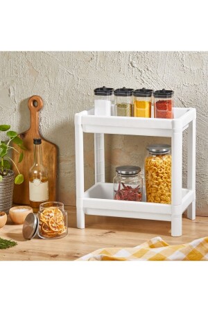 MNZ-Vesken 2 مستوى تحت الحمام المطبخ غرفة الحمام منظمة الرف (WHITE) - Minty Life