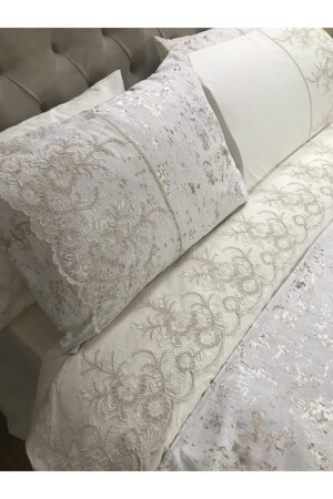مجموعة عروسية MNZ-Vessa 100٪ القطن مزدوجة غطاء غطاء غطاء السرير مجموعة - Çeyiz Bahçesi