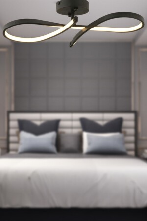 MNZ-Vetto الأسود 38 وات Plafonier 3 لون LED مطبخ جديد حمام أدى غرفة المعيشة مصباح معلق شمعة 3843-01-BL - Apliqa