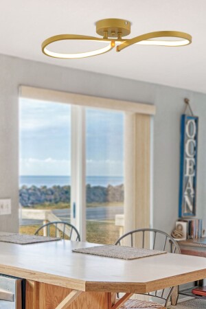 MNZ-Vetto Gold 38 وات Plafonier 3 Color LED مطبخ جديد حمام أدى غرفة المعيشة مصباح معلق شمعة 3843-01-GD - Apliqa