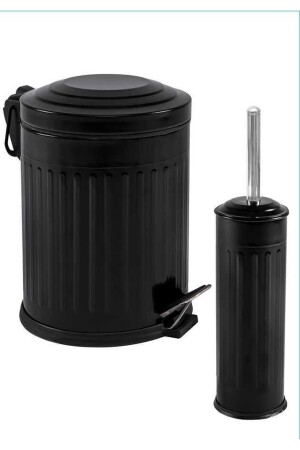 MNZ-Vintage 2 لتر قمامة القمامة القمامة غرف الاستحمام مجموعة مشبكة النموذج 5 لتر و WC فرشة مجموعة SETEFR1001 - BySevil