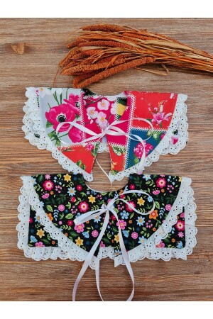 عقدة MNZ-Vintage 2-piece collar - (عقدة سكالوب مفصلة) KCGM10331 - KÜÇÜĞÜM BUTİK