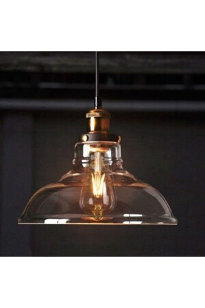 MNZ-VINTAGE2،RETRO،RUSTIC 1XE27 مصباح معلقة من الزجاج المضيء مع قاعدة شاشة واحدة من الزجاج RIO0001915 - RİOLİGHT