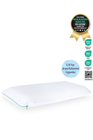 MNZ-Viscotex Visco Air Channeled Child Pillow (KİDS PİLLOW) 66x33x6 سم - تركي-بيضاء - Viscotex