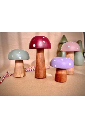 MNZ-Waldorf 4 قطع طبيعية عضوية الخشب الفطر اللعب المعدة الديكور تصويري صواريخ غرفة الأطفال DRAMS4lü181122 - DORU