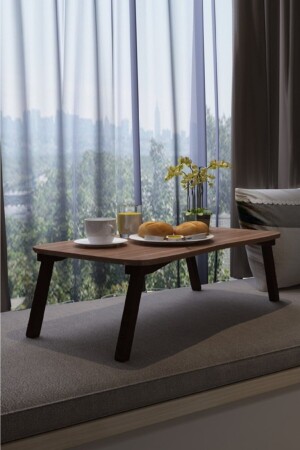 مائدة القهوة من جهاز الكمبيوتر المحمول MNZ-Walnut مائدة الإفطار - Aldın Aldın