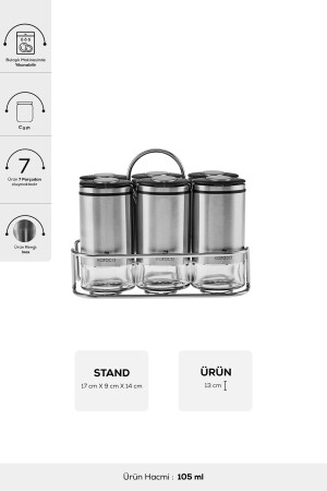 مجموعة من العطور المستقيمة من نوع MNZ-Walter Inox مع 6 قاعدات 153. 03. 08. 5017 - Karaca