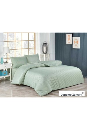 مجموعة غطاء سطين خضراء من الماء MNZ-Water، نوع فندق ومنزل مزدوج، 2 غطاءات وسادة ورقائق، غطاء سطين سط - Deneme Zamanı