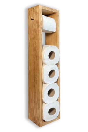 حامل ورق MNZ-Wc حامل دورة المرحاض حامل حمام خشبية بطن البلوط لون البلوط60x15 - AHŞAAP