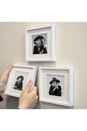 MNZ-White 14x14cm كطابق صورة بولا مربع مع ملصق قابلة للإزالة - حزمة من 3 - Nobbystar