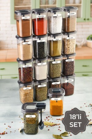 MNZ-White 18 قطعة من Luna Spice Shaker مع ملعقة BYZETKTLILUNABHRTLK18LI - Vienev