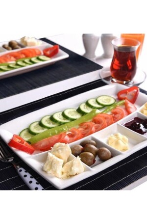 MNZ-White 6 شقة صلاة الفطور السيراميكية BST-CKR-3040 - Hera