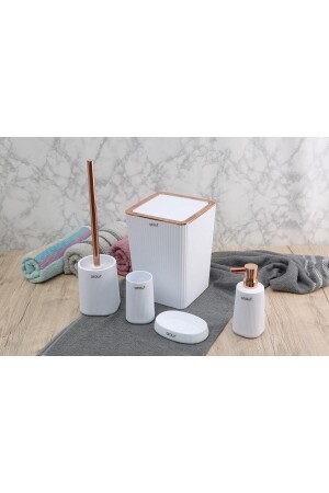 مجموعة حمام من طراز MNZ-White Acrylic Stripped Bathroom Set 5 Piece حمام من طراز AROW-TR2651-BYZ - AROW