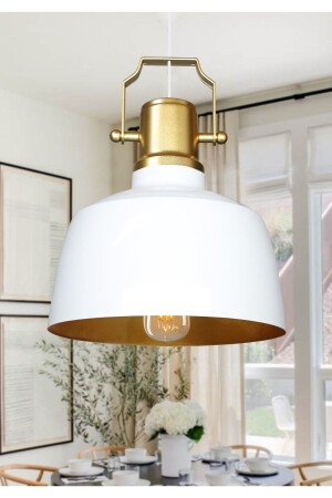 مصباح عود التراجعية MNZ-White مع سطح داخلي ذهب Ayd-3656 AYD-3656 - HOMİNG