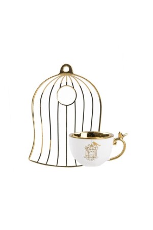 قفس الطيور من الذهب الأبيض MNZ-White Bird Cage Single Turkish Coffee Cup 02ACR HXF-012090 - ACAR