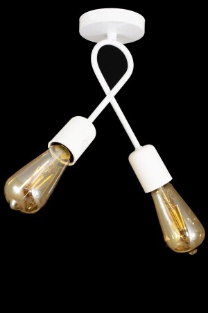 MNZ-White Cross Bow Model Chandelier Set من 2 LMBDR0085WHT - Lambadar