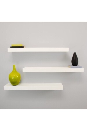 MNZ-White Flying Wall Shelf 3 قطع BDR1001 - Egecan Mobilya