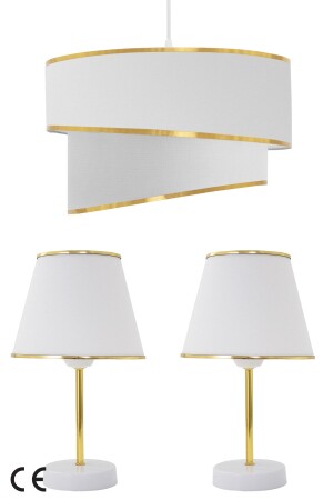 MNZ-White Gold جولين ثلاثي شمعة وشمس مجموعة ABS-1000K - Vivido Abajur