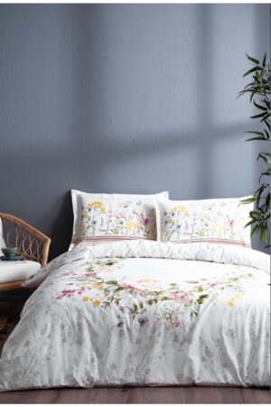 MNZ-White Jardin De Flor غطاء غطاء واحد غطاء غطاء غطاء غطاء غطاء غطاء - Özdilek