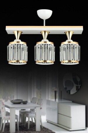 MNZ-White Row Crystal Stone 3-Plafone صيفي مشاطب الأسطوانة الفاخرة الشنابل TYC00829673666 - Kraliçe