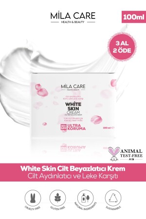 MNZ-White Skin Skin (منز) البشرة البيضاء كريم البقع 30+ Spf 100ml MCWSC1 - MİLA CARE