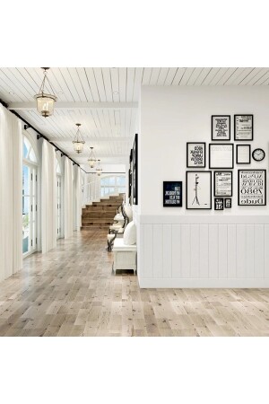 MNZ-White Wainscoting 3D Self Adhesive Wallpaper Wall Panel - Renkli Duvarlar