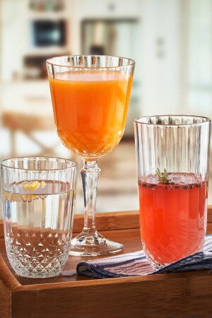 MNZ-White Water Soft Drink Glass Set 18 قطعة PAŞABAHÇE18DİONYTAKIM - Paşabahçe