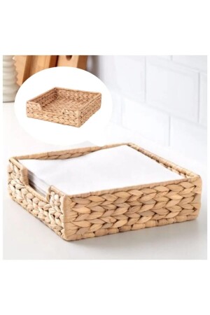 MNZ-Wicker خياطة مربع نيبكين حامل 19x19 سم طبيعي ELZ3231 - ELZEY HOME