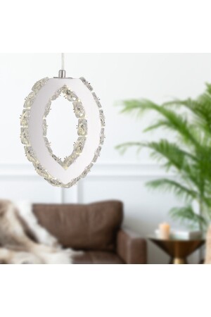 MNZ-Wicker 40 وات واحد كروم LED 3 لون مصباح معلق مع بلورة وحجر تصميم حديث أدى بلورة غرفة المعيشة Av 4022-01-CH - Apliqa