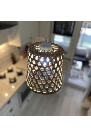 MNZ-Wicker Bamboo Rattan Garden Chandelier (قاعدة مدرجة) ERS9844 - AFRALYAHOME