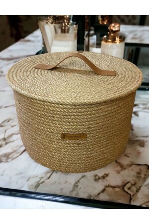 سلة (MNZ-Wicker Basket) - سلة ديكوراتية مع غطاء - صندوق تخزين متعددة الأغراض - سلة بطاطا و البصل - Ayşe Serhoşoğlu Home Design