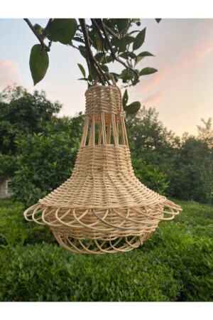 غرفة المعيشة MNZ-Wicker Chandelier حديقة بالكون غرفة العلق مصباح يد خياطة يد مصنوعة إضاءة ديكورية TYC00641886277 - RUSTİKEVDECORART