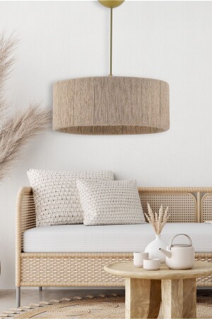 MNZ-Wicker سلم حبل بوهيميان شاندليير براون EV-346 - EvLight