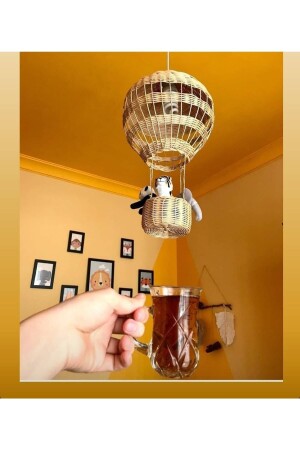 MNZ-Wicker بامبو راتان بولون شمعة غرفة الأطفال شمعة G9283730001 - gudelidekor