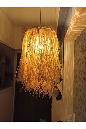 MNZ-Wicker طبيعي محيط الديكورية Raffia Chandelier - My Family
