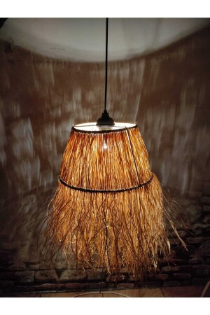 MNZ-Wicker طبيعي محيط الديكورية Raffia Chandelier Myavz8 - My Family