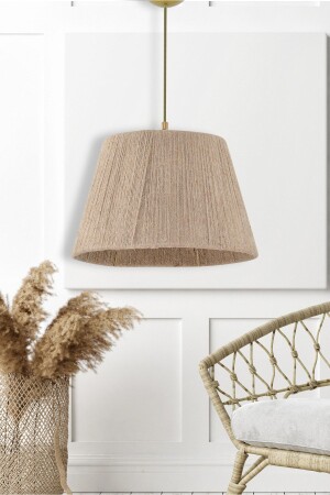 MNZ-Wicker String Bohemian Chandelier Wicker Brown EV-345 - EvLight