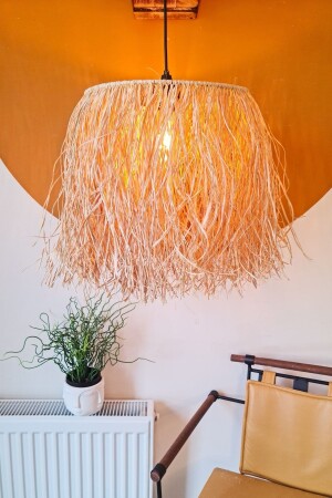 MNZ-Wicker Tassel Chandelier رفيا تشاندلييه بوهيمية - Bubihome